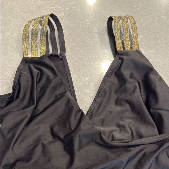 ASOS Black One Piece Swimsuit with Gold Straps - Picture 3 of 6